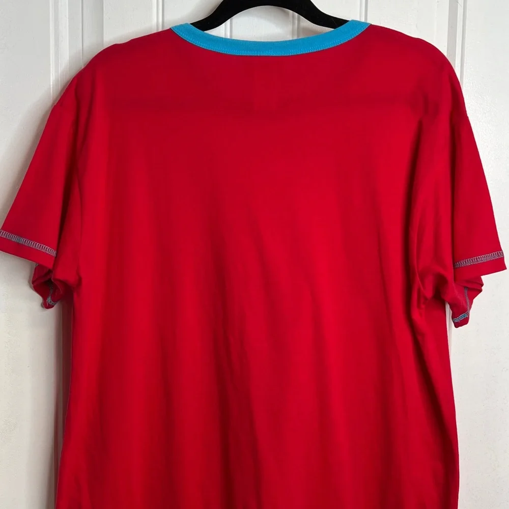Coca-Cola Betty Boop‎ Red Nightgown Tee with Blue Accents. One Size.